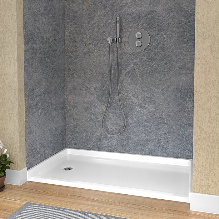 shower pan left drain for modular home 