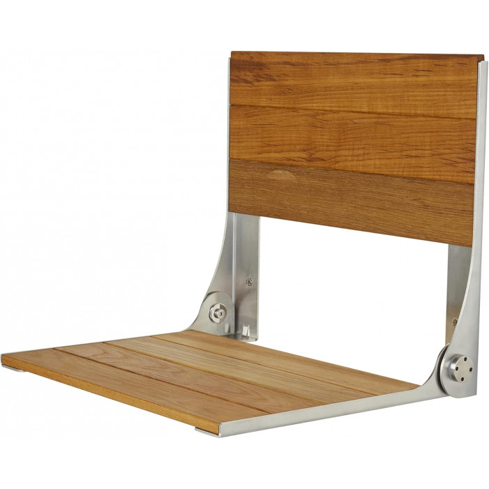 teak wood seat with satin frame angle