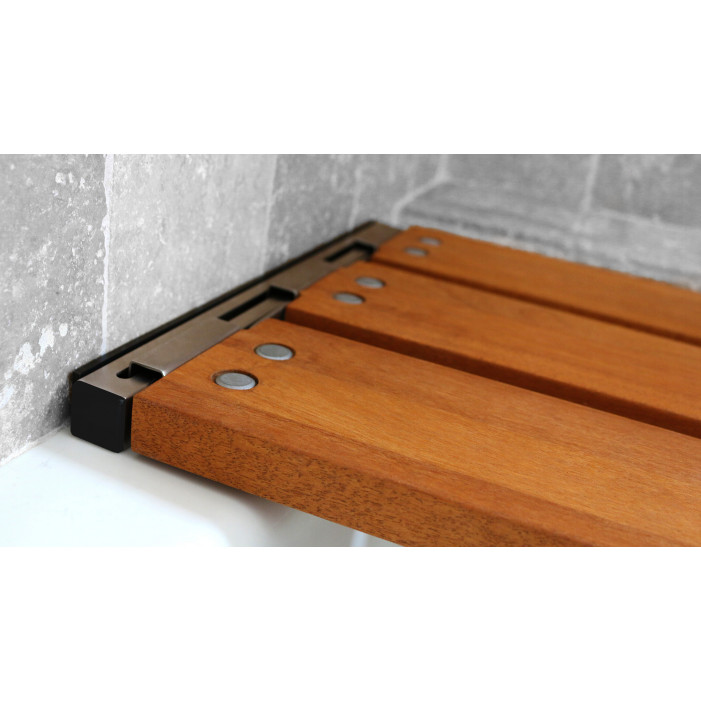 29 inch Tri-fold, Wood Removable Bathtub Seat bracket detail