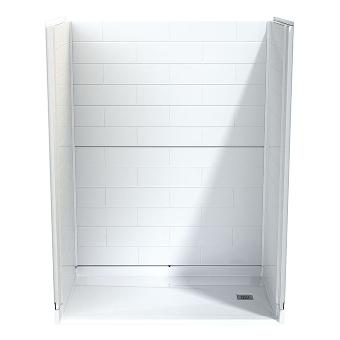 front view shower no soap ledge