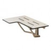 L shaped wall mounted shower seat white