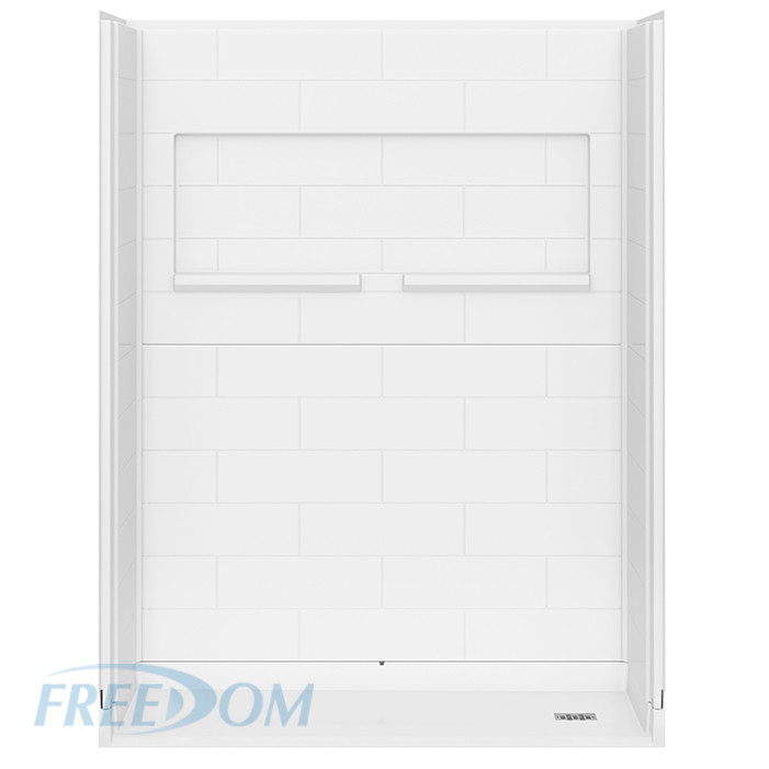 Roll-in Shower, 60" x 37" - Freedom INSPIRE Series - Right drain